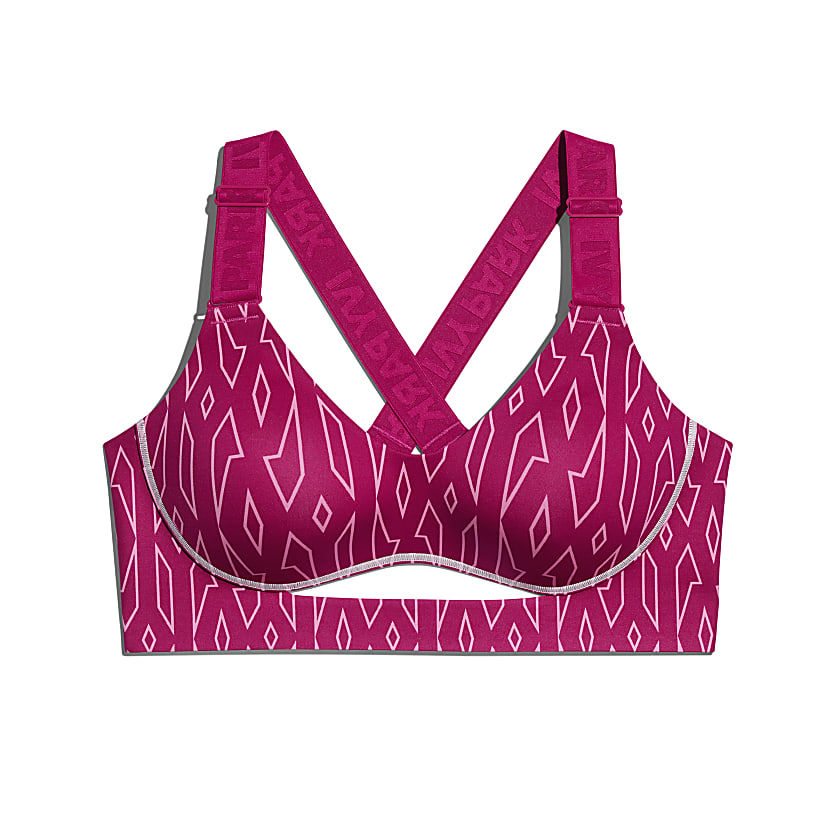 Pre-owned Adidas Originals  Ivy Park Medium-support Monogram Cutout Bra Bold Pink