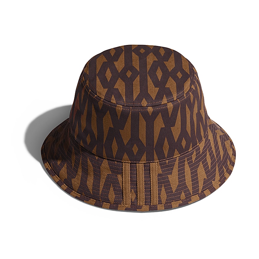 Pre-owned Adidas Originals  Ivy Park Reversible Monogram Bucket Hat Wild Brown
