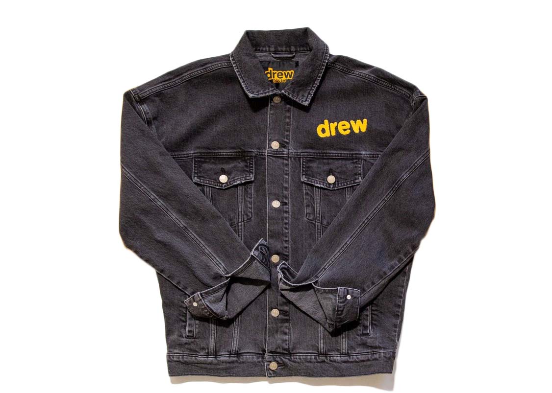 Pre-owned Drew House  Chenille Mascot Patch Trucker Jacket Black