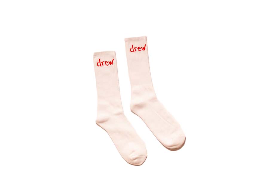 Pre-owned Drew House  Scribble Socks White