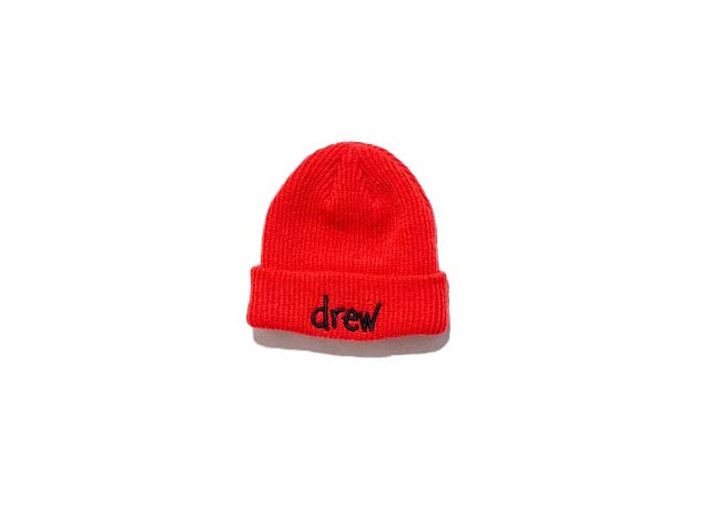 Pre-owned Drew House  Scribble Soft Rib Beanie Red